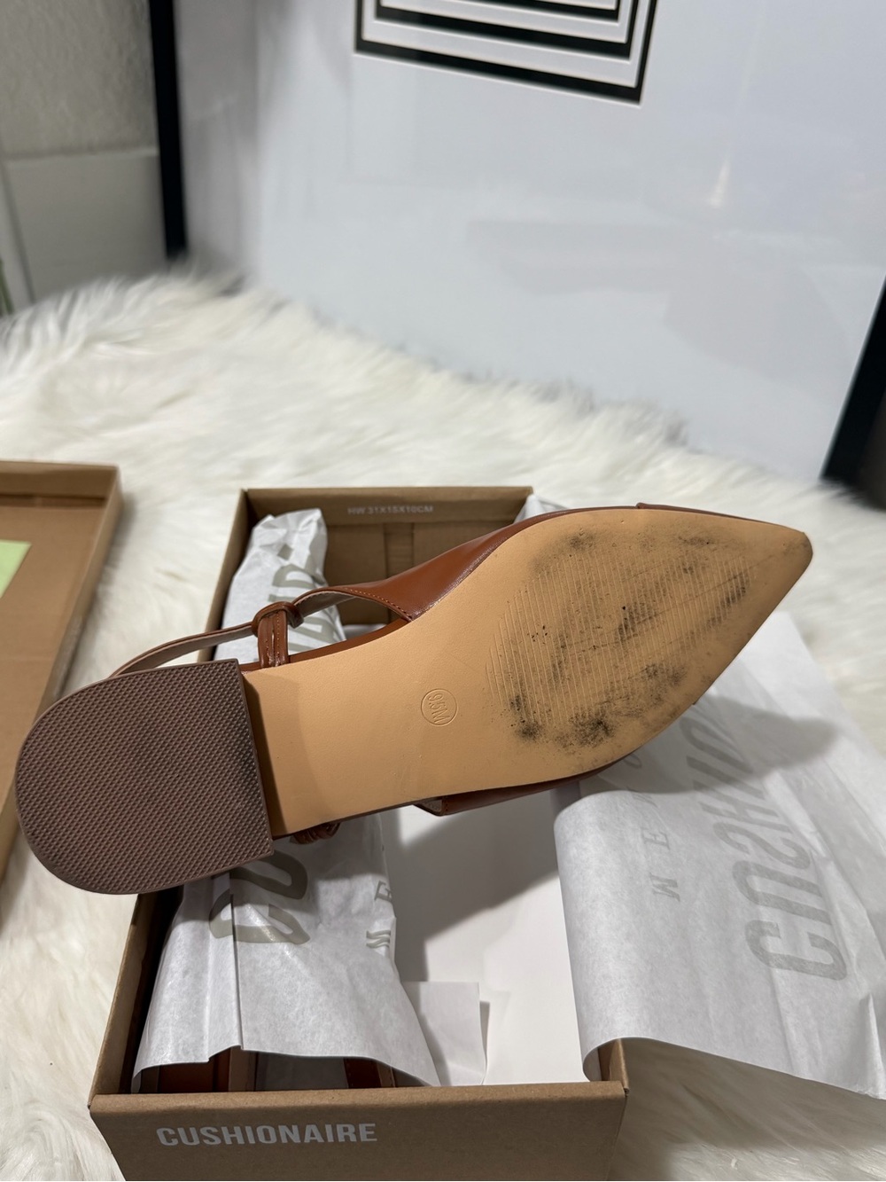 Cushionaire Women's Tan Pointed Slingback Womens Flats 9.5 - Picture 9 of 12